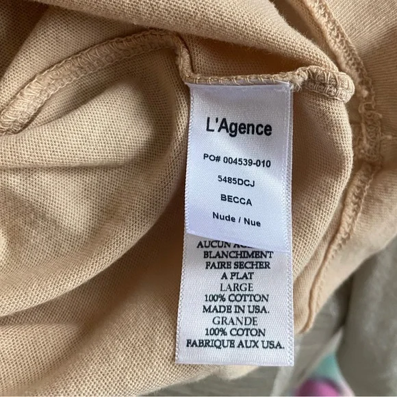 L’Agence Becca Nude V neck tee L NWT - Picture 5 of 5